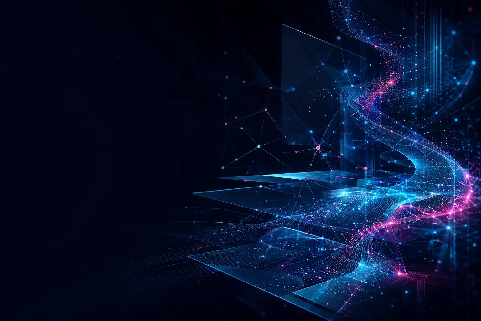 Abstract flow of connected data and digital systems